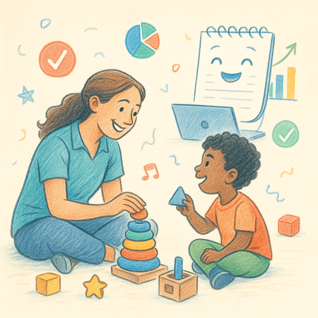 ABA specialist working with smart solutions