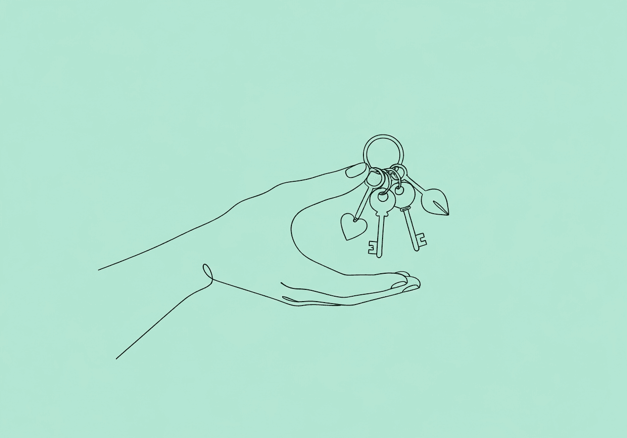 Essential ABA Preference & Reinforcer Assessment Terms Minimalist line art of a hand offering a keyring with diverse keys symbolizes ABA preference assessment terms, illustrating how professionals unlock individualized motivators in behavioral analysis.