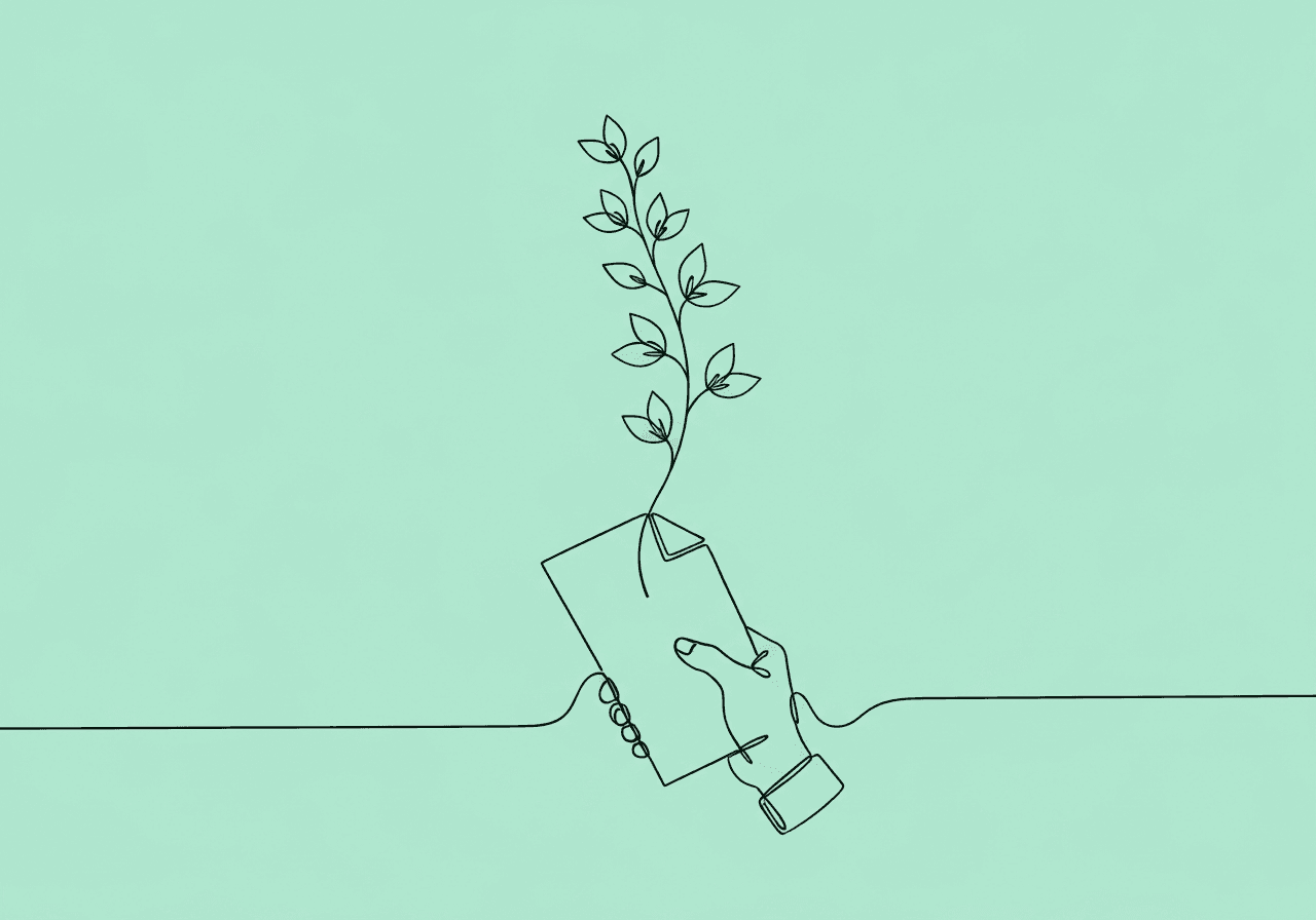 Client Right to Amend ABA Records: BCBA Guide Minimalist line art of a hand amending a paper document, symbolized by a sprouting branch, visually representing the client right to amend ABA records and the positive, transparent process described in the blog.