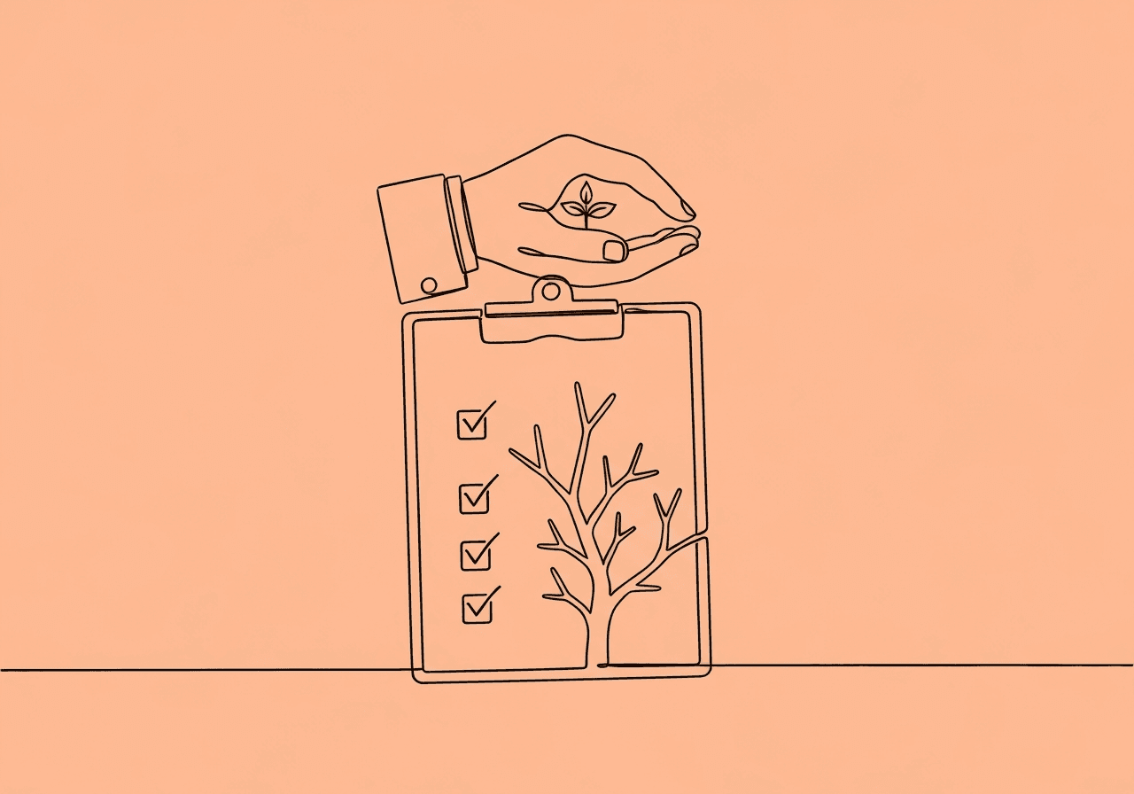 Time-Out Documentation Checklist for Ethical BIPs Minimalist line art showing a clipboard with branching checklist marks and a protective arc, illustrating a time-out documentation checklist and its emphasis on ethical procedures in behavior analysis.